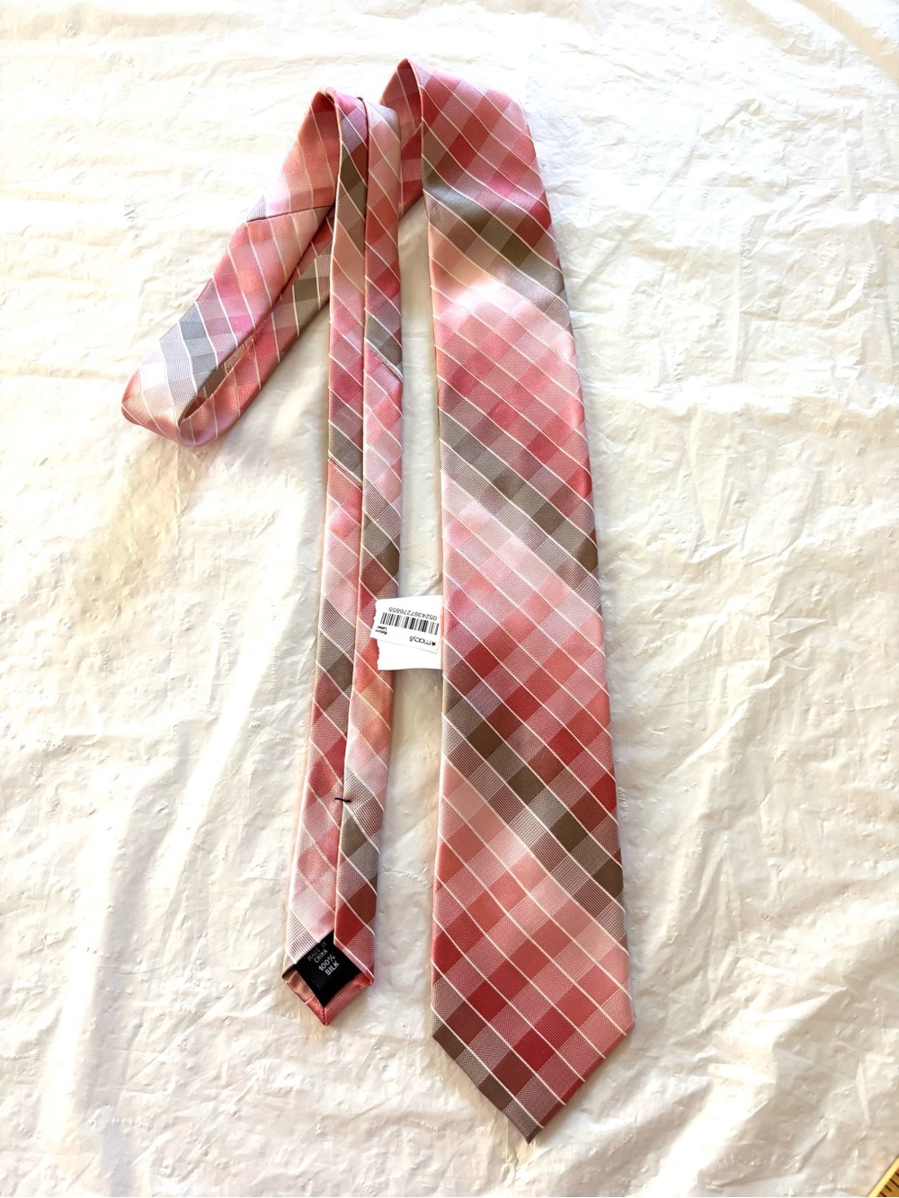 NWT Kenneth ColePink Plaid Tie
